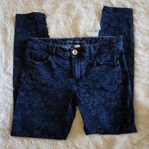 Banana Republic Floral Print Jeans Sz 27 W 30 R 8.5 L 25